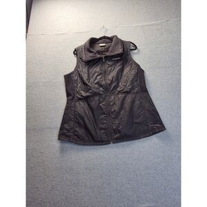 Columbia Omni-Shield Quilted Vest Womens XL Black Full Zip Fleece Lined Collar